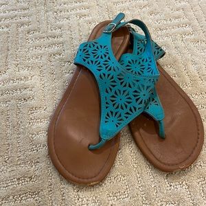Teal cutout sandal